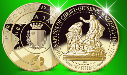 Doop van Christus Malta 50 Euro Goud